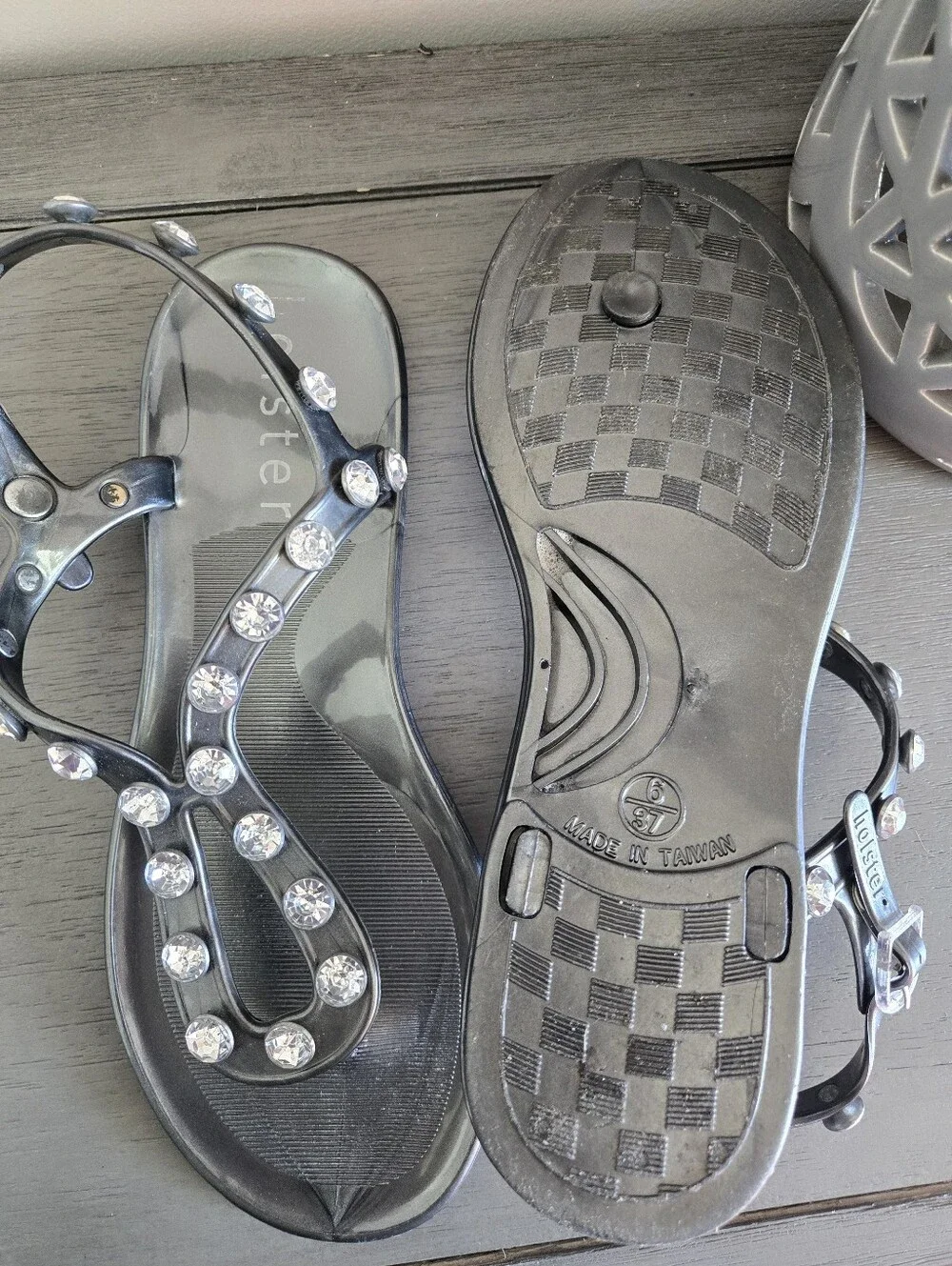 Holster Australia Black Jelly Sandals - Women Sz 6